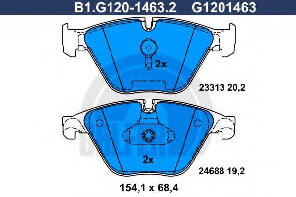 GALFER B1G12014632 Комплект тормозных колодок, дисковый тормоз