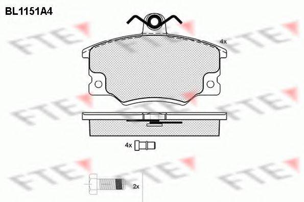 FTE BL1151A4 Комплект тормозных колодок, дисковый тормоз