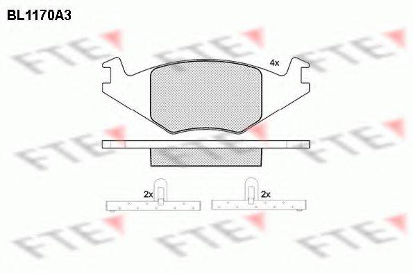 FTE BL1170A3 Комплект тормозных колодок, дисковый тормоз