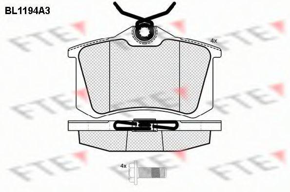 FTE BL1194A3 Комплект тормозных колодок, дисковый тормоз