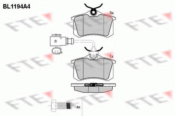 FTE BL1194A4 Комплект тормозных колодок, дисковый тормоз