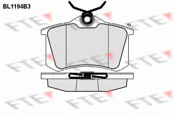 FTE BL1194B3 Комплект тормозных колодок, дисковый тормоз