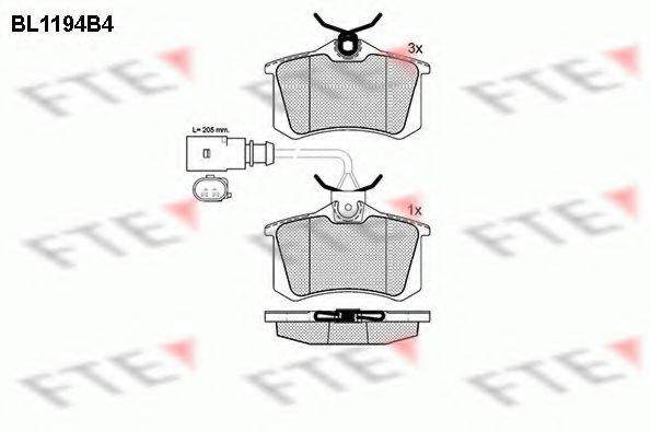 FTE BL1194B4 Комплект тормозных колодок, дисковый тормоз