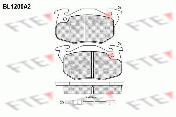 FTE BL1200A2 Комплект тормозных колодок, дисковый тормоз