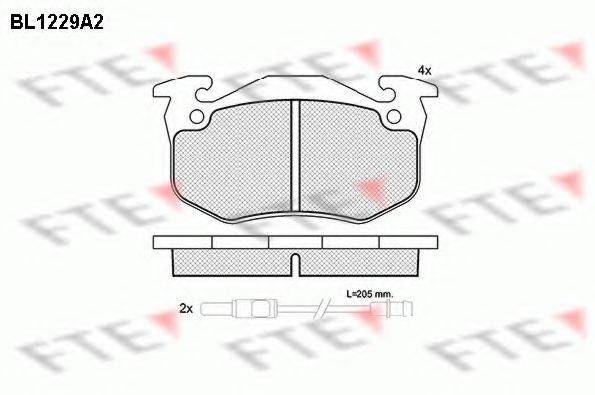 FTE BL1229A2 Комплект тормозных колодок, дисковый тормоз
