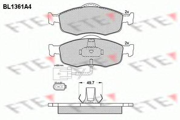 FTE BL1361A4 Комплект тормозных колодок, дисковый тормоз