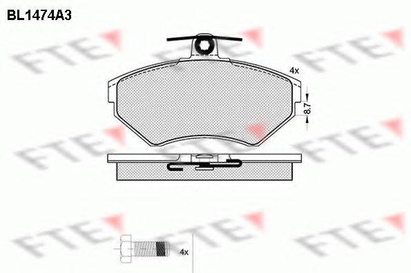 FTE BL1474A3 Комплект тормозных колодок, дисковый тормоз