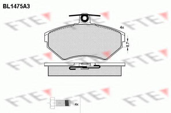 FTE BL1475A3 Комплект тормозных колодок, дисковый тормоз