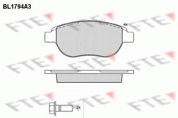 FTE BL1794A3 Комплект тормозных колодок, дисковый тормоз