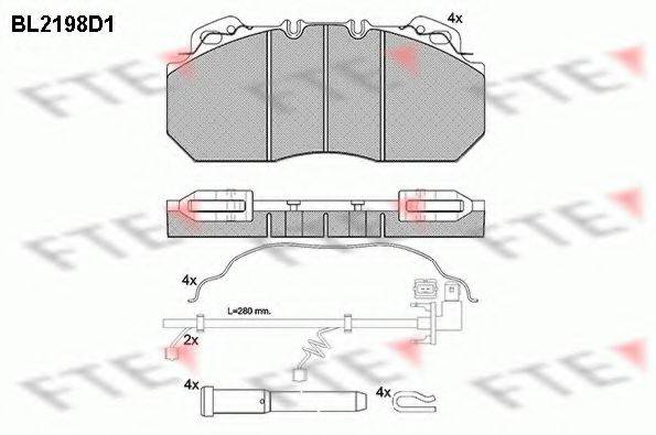 FTE BL2198D1 Комплект тормозных колодок, дисковый тормоз