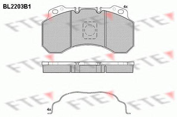 FTE BL2203B1 Комплект тормозных колодок, дисковый тормоз