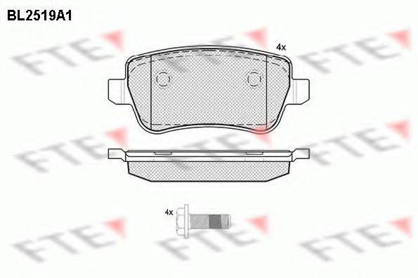 FTE BL2519A1 Комплект тормозных колодок, дисковый тормоз