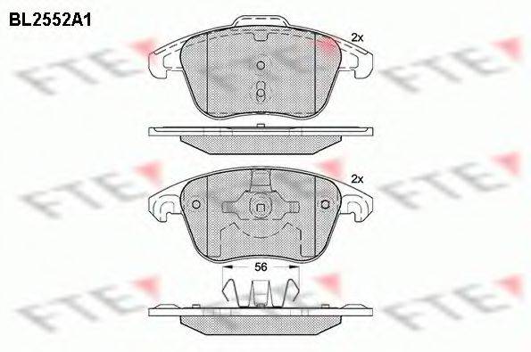 FTE BL2552A1 Комплект тормозных колодок, дисковый тормоз