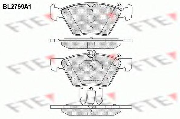 FTE BL2759A1 Комплект тормозных колодок, дисковый тормоз