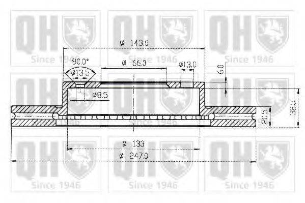 QUINTON HAZELL BDC3468 Тормозной диск