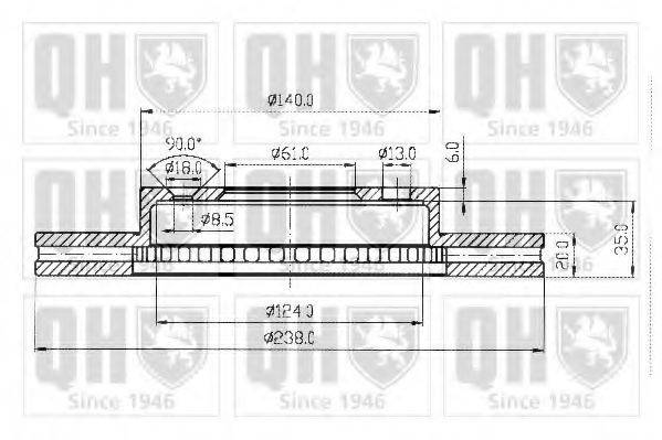 QUINTON HAZELL BDC3546 Тормозной диск