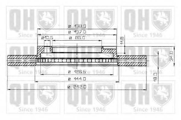 QUINTON HAZELL BDC3599 Тормозной диск