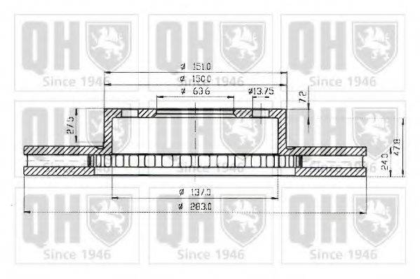 QUINTON HAZELL BDC3728 Тормозной диск