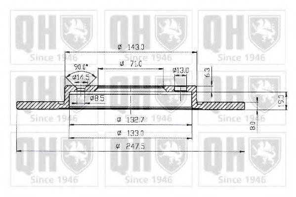 QUINTON HAZELL BDC3786 Тормозной диск