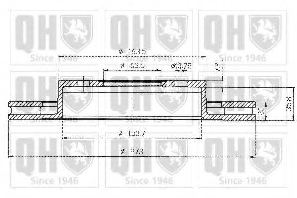 QUINTON HAZELL BDC3807 Тормозной диск