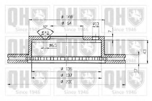 QUINTON HAZELL BDC3816 Тормозной диск