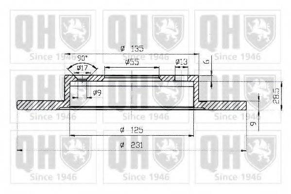 QUINTON HAZELL BDC3961 Тормозной диск
