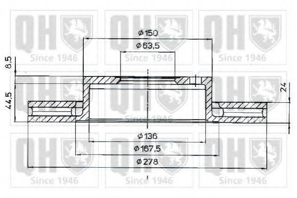 QUINTON HAZELL BDC4368 Тормозной диск