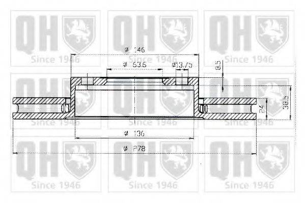 QUINTON HAZELL BDC4528 Тормозной диск