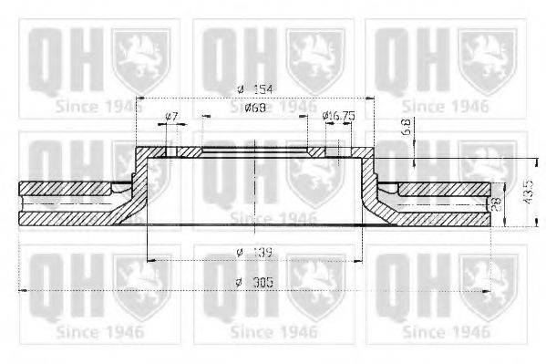 QUINTON HAZELL BDC4728 Тормозной диск