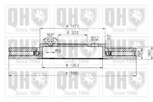 QUINTON HAZELL BDC4735 Тормозной диск