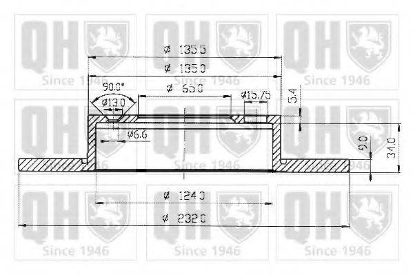 QUINTON HAZELL BDC4753 Тормозной диск