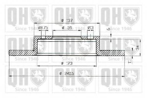 QUINTON HAZELL BDC4758 Тормозной диск