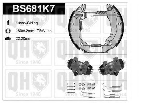 QUINTON HAZELL BS681K7 Комплект тормозов, барабанный тормозной механизм