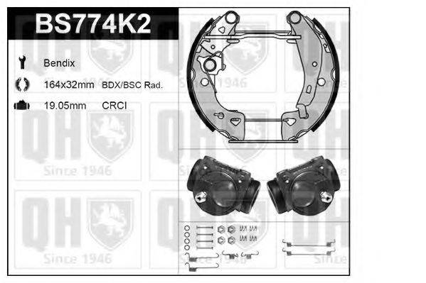 QUINTON HAZELL BS774K2 Комплект тормозов, барабанный тормозной механизм