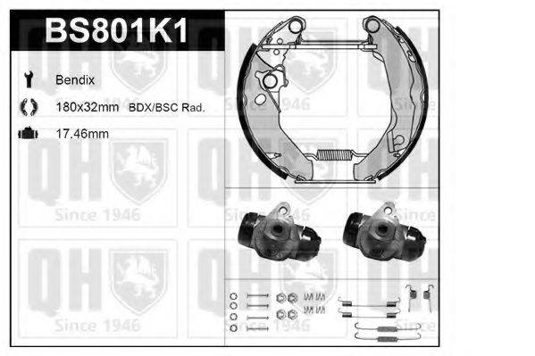 QUINTON HAZELL BS801K1 Комплект тормозов, барабанный тормозной механизм