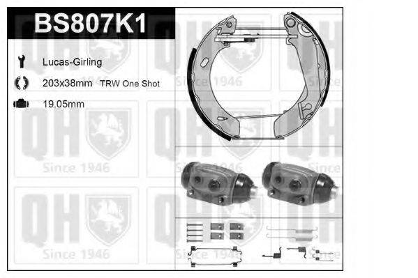 QUINTON HAZELL BS807K1 Комплект тормозов, барабанный тормозной механизм