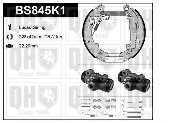 QUINTON HAZELL BS845K1 Комплект тормозов, барабанный тормозной механизм