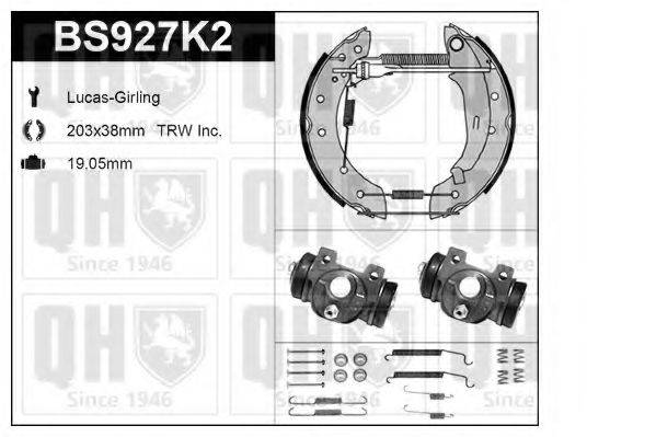 QUINTON HAZELL BS927K2 Комплект тормозов, барабанный тормозной механизм