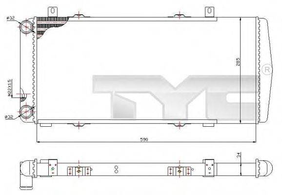 TYC 7320002 Радиатор, охлаждение двигателя