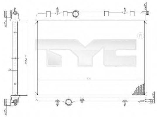 TYC 7050027 Радиатор, охлаждение двигателя