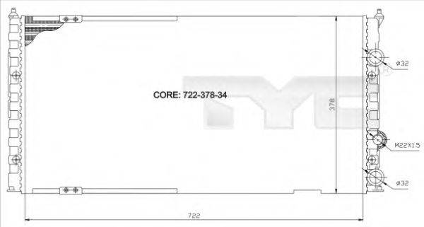 TYC 7370011 Радиатор, охлаждение двигателя