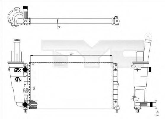 TYC 7090007 Радиатор, охлаждение двигателя