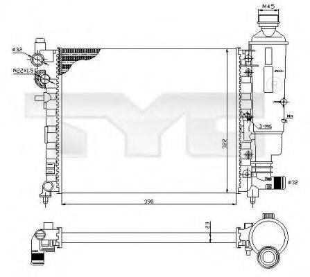 TYC 7050032 Радиатор, охлаждение двигателя