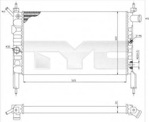 TYC 7250018 Радиатор, охлаждение двигателя