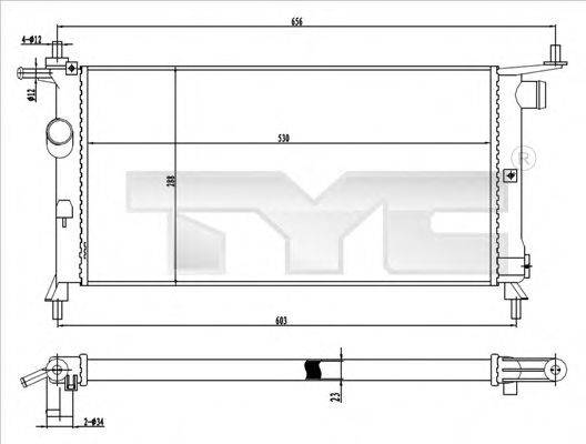 TYC 7250020 Радиатор, охлаждение двигателя