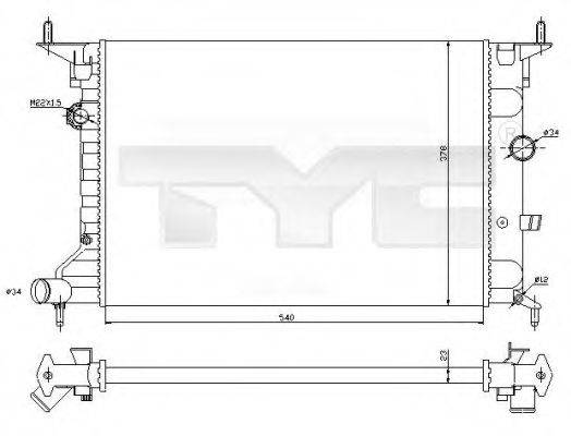 TYC 7250026R Радиатор, охлаждение двигателя