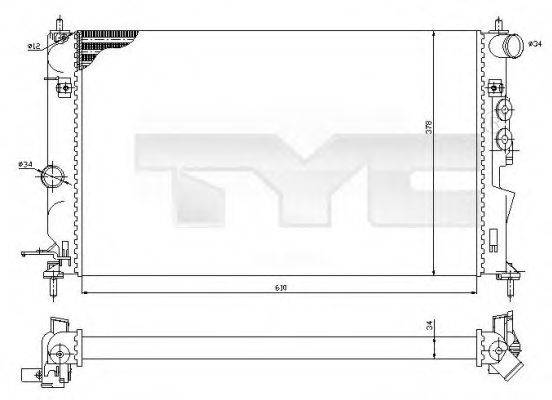 TYC 7250027R Радиатор, охлаждение двигателя