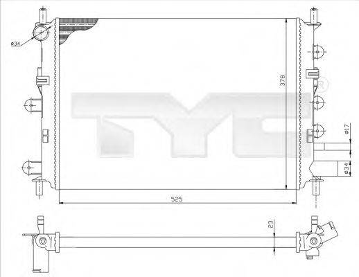 TYC 7100037R Радиатор, охлаждение двигателя