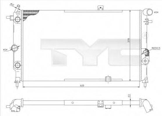 TYC 7250001R Радиатор, охлаждение двигателя