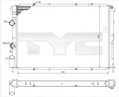 TYC 7280025R Радиатор, охлаждение двигателя